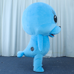 Unisex Inflatable Octopus Blue Mascot Costume Plush Big Eyes Customizable Animal Adult Cosplay Christmas Carnival Party Use