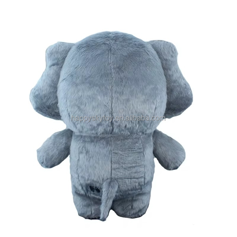 Unisex Gray Elephant Mascot Costume Plush Fur Inflatable for Adults on Sale