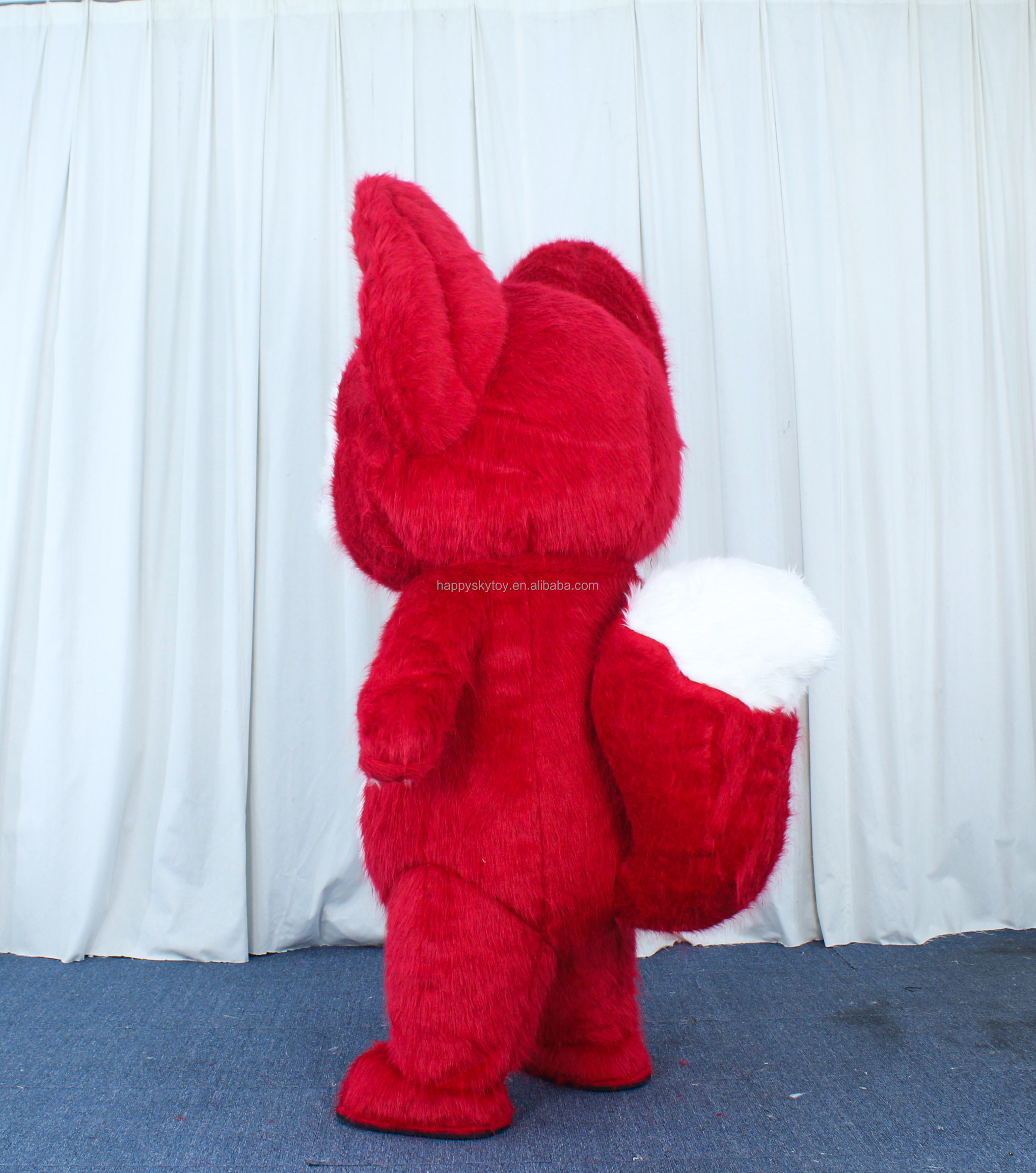 Unisex Custom Fox Inflatable Mascot Costume Hand-Drawn Printing Plush Material for Party Advertising