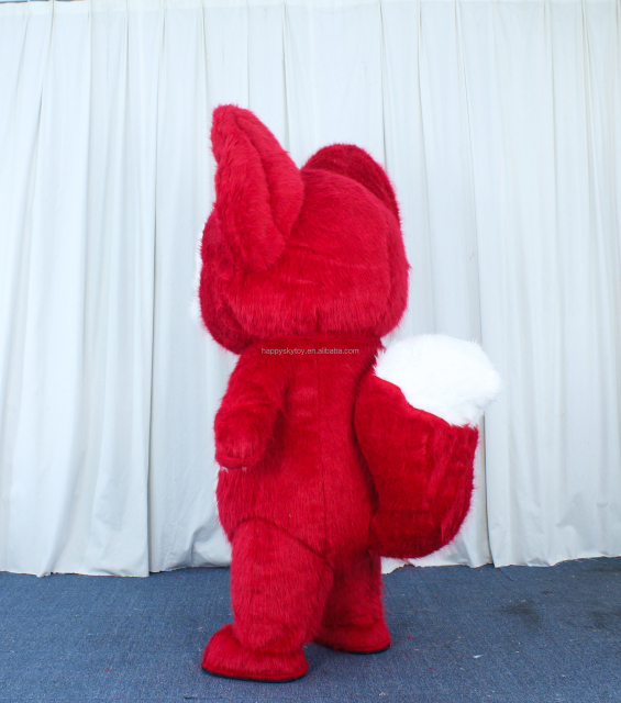 Unisex Custom Fox Inflatable Mascot Costume Hand-Drawn Printing Plush Material for Party Advertising