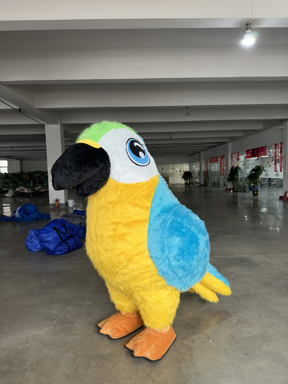 Cosplay Festivals Halloween Inflatable Cartoon Doll XL Mascot Costume Unisex Giant Blue Parrot Performance Adults Event