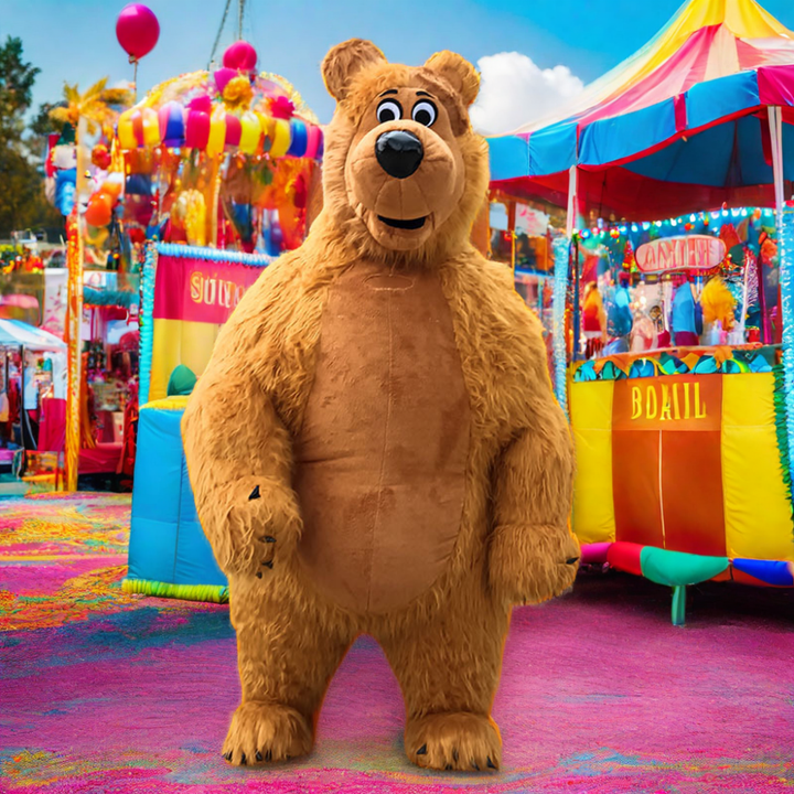 Custom Inflatable Bear Mascot Costume Plush Adult Cosplay for Party Halloween Carnival & Easter Includes Blower
