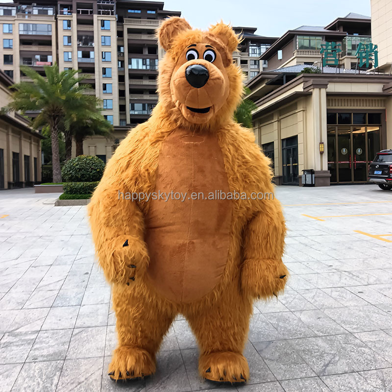 Custom Inflatable Bear Mascot Costume Plush Adult Cosplay for Party Halloween Carnival & Easter Includes Blower