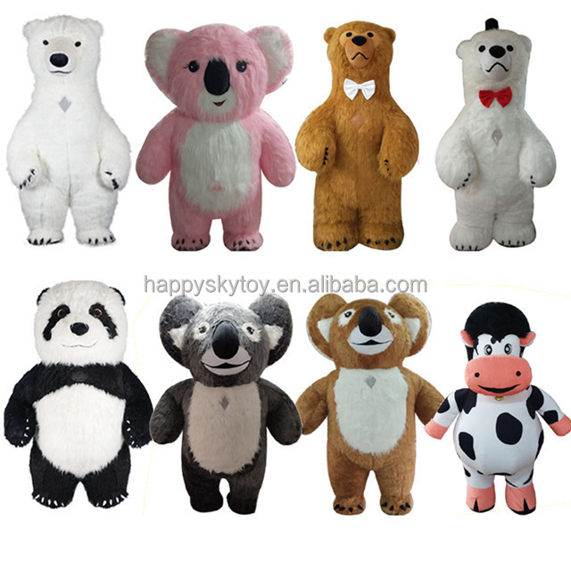 Custom Inflatable Bear Mascot Costume Plush Adult Cosplay for Party Halloween Carnival & Easter Includes Blower