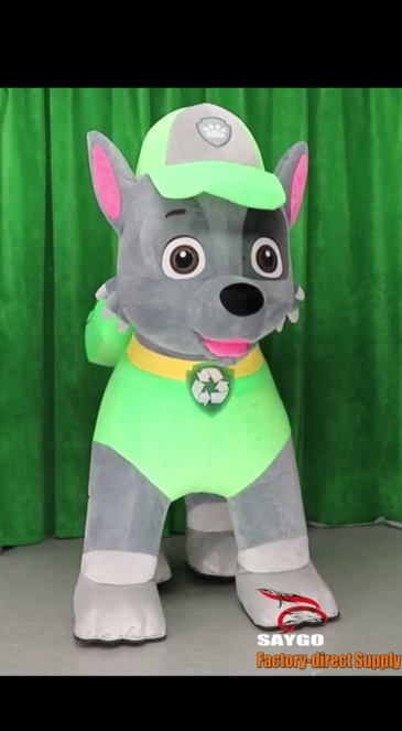 ROCKY Paw Patrol Dog Anime Party Adult Dress Blow up Popular Cartoon Character Inflatable Mascot Costume,Big Mascot,ROCKY Paw Patrol Dog Anime Party Adult Dress Blow up Popular Cartoon Character Inflatable Mascot Costume
