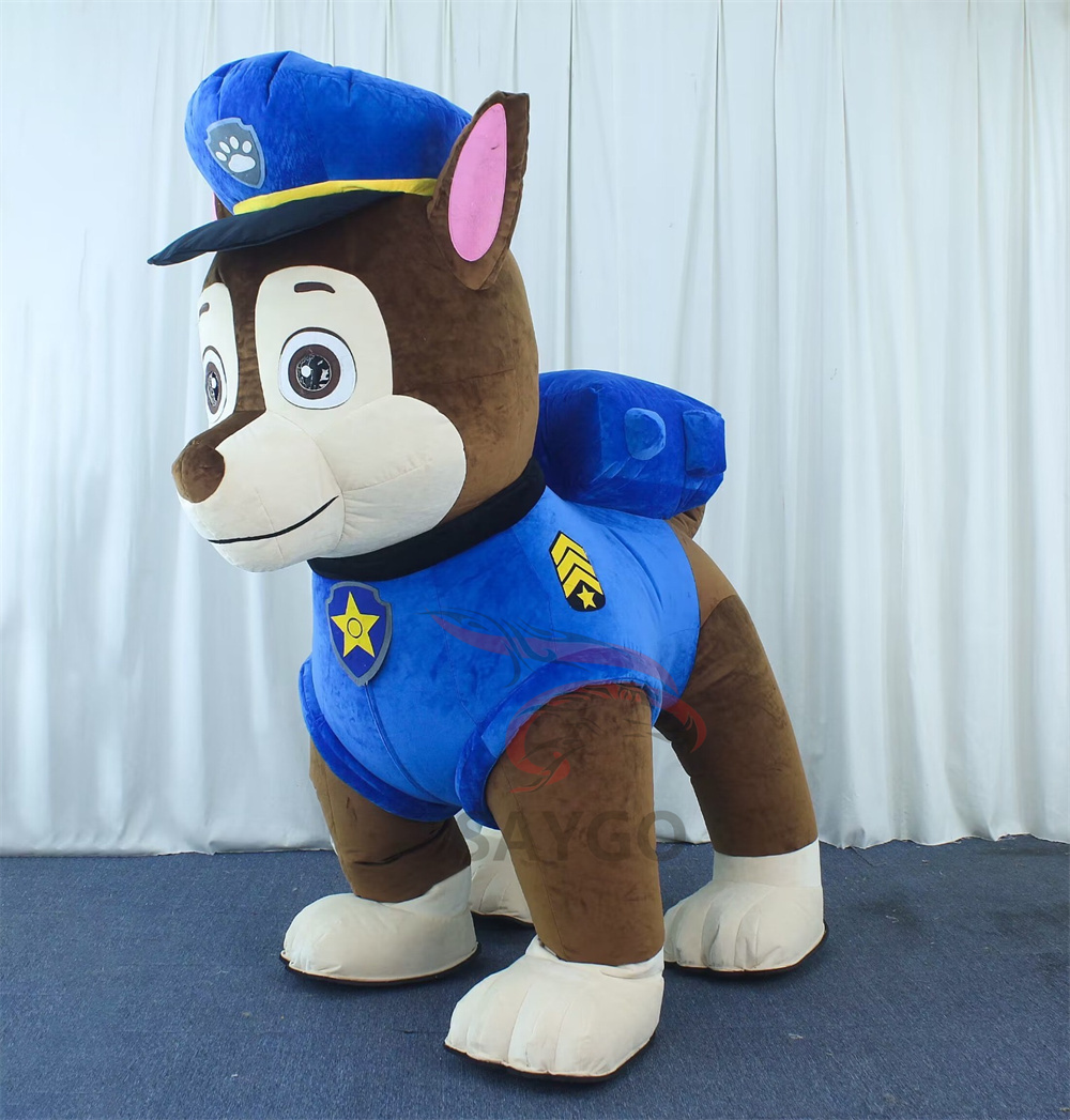 CHASE Paw Patrol Dog Anime Party Adult Dress Blow up Popular Cartoon Character Inflatable Mascot Costume,Big Mascot,CHASE Paw Patrol Dog Anime Party Adult Dress Blow up Popular Cartoon Character Inflatable Mascot Costume