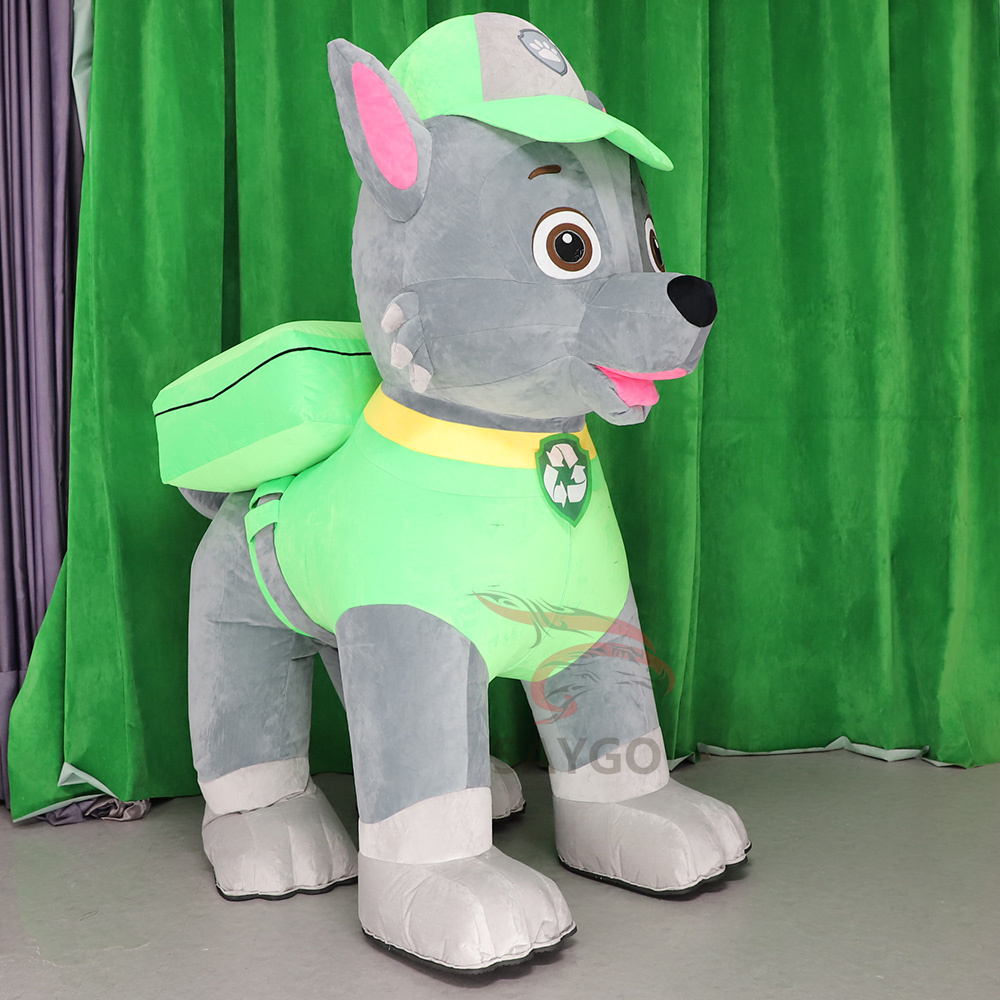 ROCKY Paw Patrol Dog Anime Party Adult Dress Blow up Popular Cartoon Character Inflatable Mascot Costume,Big Mascot,ROCKY Paw Patrol Dog Anime Party Adult Dress Blow up Popular Cartoon Character Inflatable Mascot Costume