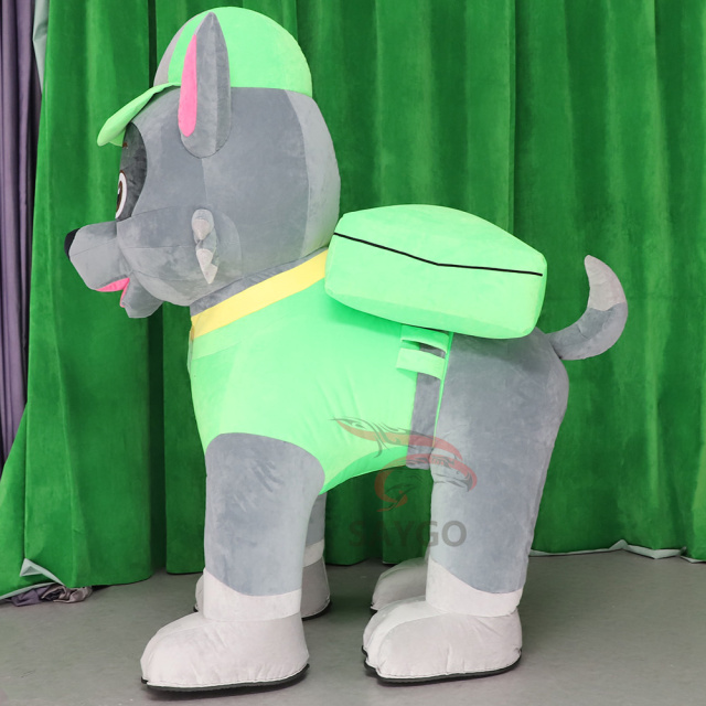 ROCKY Paw Patrol Dog Anime Party Adult Dress Blow up Popular Cartoon Character Inflatable Mascot Costume,Big Mascot,ROCKY Paw Patrol Dog Anime Party Adult Dress Blow up Popular Cartoon Character Inflatable Mascot Costume
