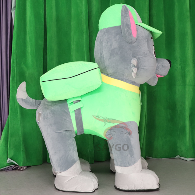 ROCKY Paw Patrol Dog Anime Party Adult Dress Blow up Popular Cartoon Character Inflatable Mascot Costume,Big Mascot,ROCKY Paw Patrol Dog Anime Party Adult Dress Blow up Popular Cartoon Character Inflatable Mascot Costume