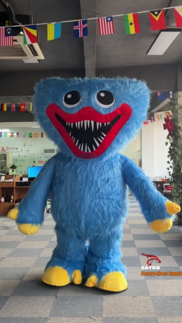 Huggy Wuggy Poppy Playtime Mascot Costume Party Show Giant Plush Inflatable Adult Party Event Mascot Cartoon Fancy Dress Character Costume,Big Mascot,Huggy Wuggy Poppy Playtime Mascot Costume Party Show Giant Plush Inflatable Adult Party Event Mascot Cartoon Fancy Dress Character Costume