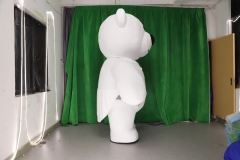 Giant White Inflatable Walking Bear Mascot Lovely Cute Realistic Plush Cartoon for New Year Holiday and Promotion Use