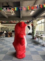 Best Selling Cartoon Character Walking Rose Pink Inflatable Strawberry Bear Mascot Costume Advertising