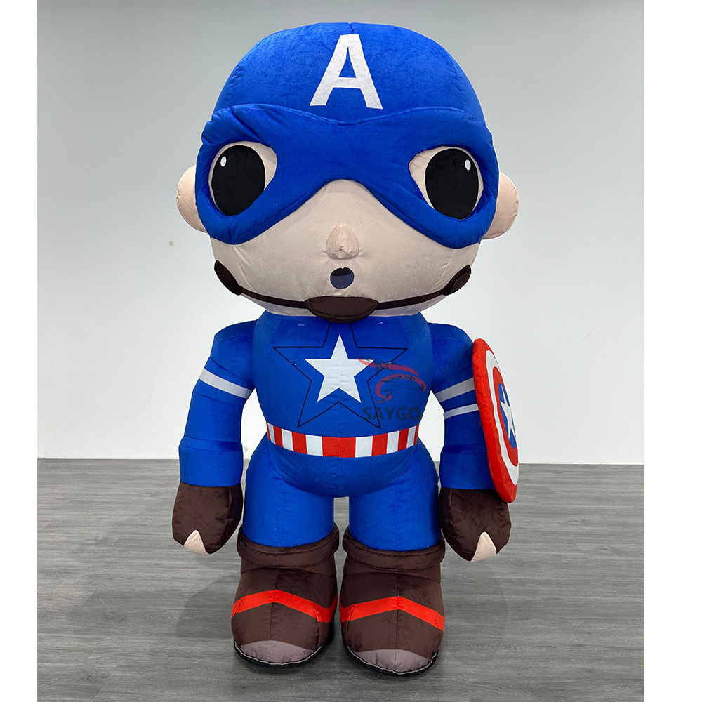 A-Marvel Captain America Mascot Costume Anime Party Adult Dress Blow up Popular Cartoon Character Inflatable Mascot Costume,Big Mascot,A-Marvel Captain America Mascot Costume Anime Party Adult Dress Blow up Popular Cartoon Character Inflatable Mascot Costume