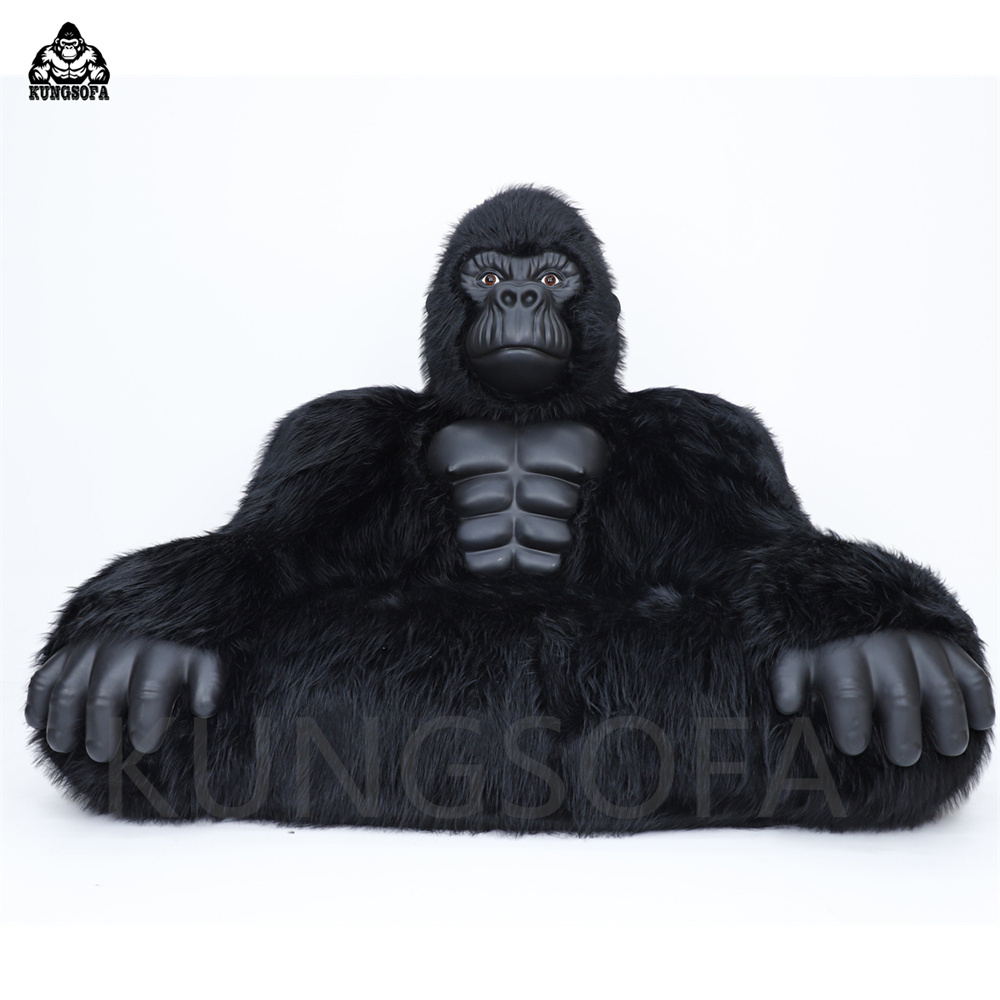Factory Customized New Fluffy Plush King Kong Chair Inflatable Living Room Furniture Big Animal Bed Gorilla Couch Gorilla Sofa