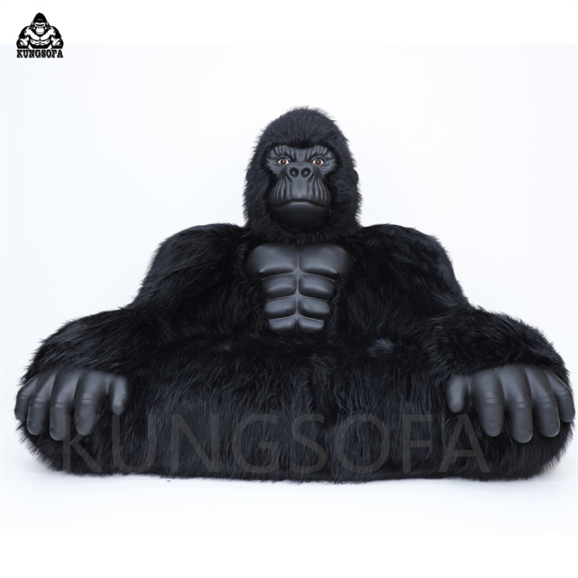 Factory Customized New Fluffy Plush King Kong Chair Inflatable Living Room Furniture Big Animal Bed Gorilla Couch Gorilla Sofa