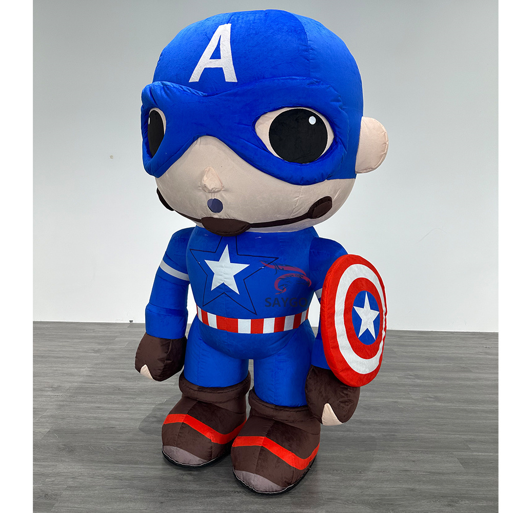 A-Marvel Captain America Mascot Costume Anime Party Adult Dress Blow up Popular Cartoon Character Inflatable Mascot Costume,Big Mascot,A-Marvel Captain America Mascot Costume Anime Party Adult Dress Blow up Popular Cartoon Character Inflatable Mascot Costume