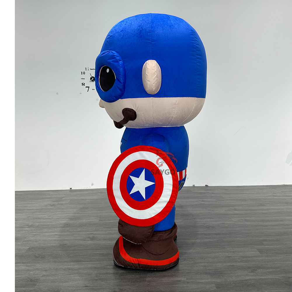 A-Marvel Captain America Mascot Costume Anime Party Adult Dress Blow up Popular Cartoon Character Inflatable Mascot Costume,Big Mascot,A-Marvel Captain America Mascot Costume Anime Party Adult Dress Blow up Popular Cartoon Character Inflatable Mascot Costume
