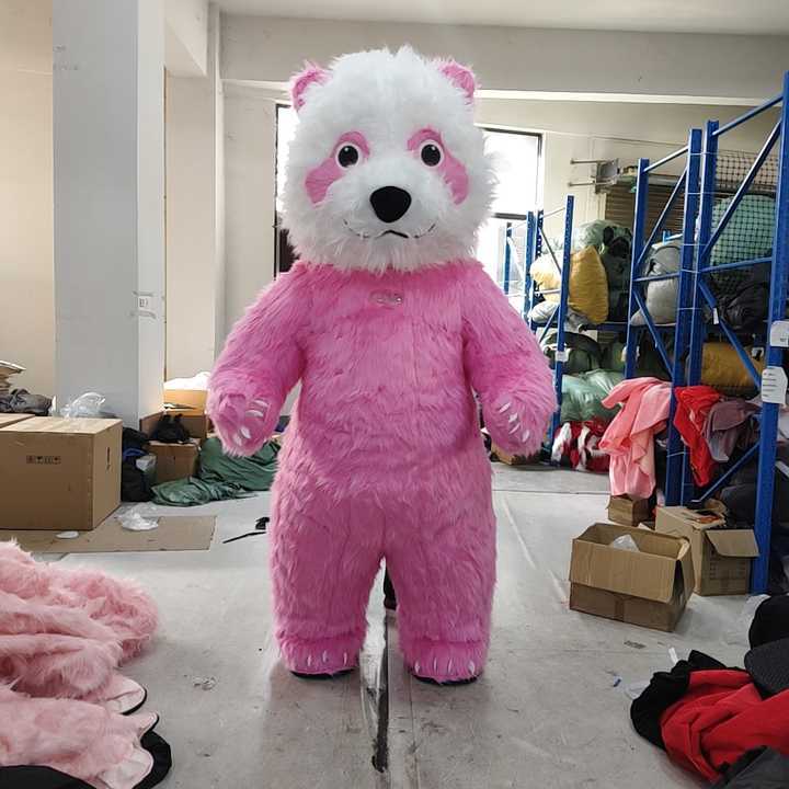 Wholesale Actory Directly Custom Cosplay Full-Size Furry Adults Giant Inflatable pink Panda Mascot Costume for Men and Wowen