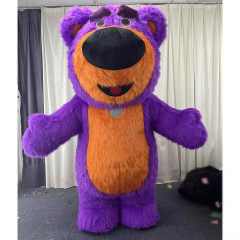 New Inflatable Mascot Strawberry Bear Suit Adult Blow up High Quality 2m/2.6m Bear Cosplay Dress Mascot Costume