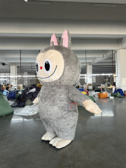 Grey Pop Mart Labubu Anime Party Adult Dress Blow up Popular Cartoon Character Inflatable Mascot Costume,Big Mascot,Grey Pop Mart Labubu Anime Party Adult Dress Blow up Popular Cartoon Character Inflatable Mascot Costume