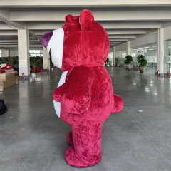 Wine Red Color Giant Lotso' Bear Mascots Costume 2m Inflatable Rosy Pink Lotso' Bear Furry Suits for Funny Cosplay Games