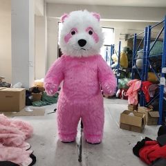 Wholesale Actory Directly Custom Cosplay Full-Size Furry Adults Giant Inflatable pink Panda Mascot Costume for Men and Wowen