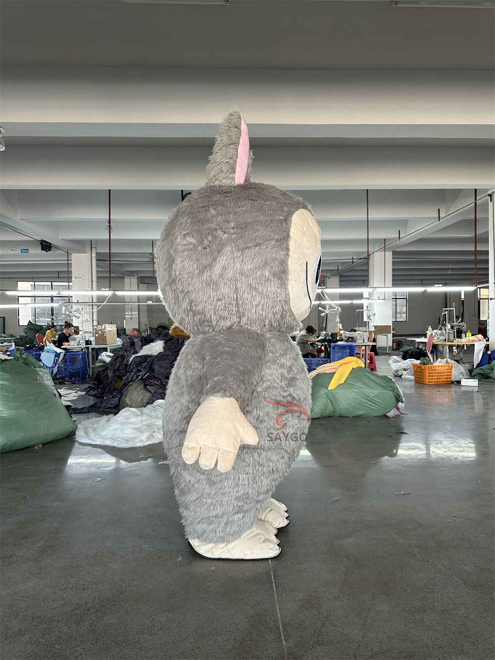 Grey Pop Mart Labubu Anime Party Adult Dress Blow up Popular Cartoon Character Inflatable Mascot Costume,Big Mascot,Grey Pop Mart Labubu Anime Party Adult Dress Blow up Popular Cartoon Character Inflatable Mascot Costume