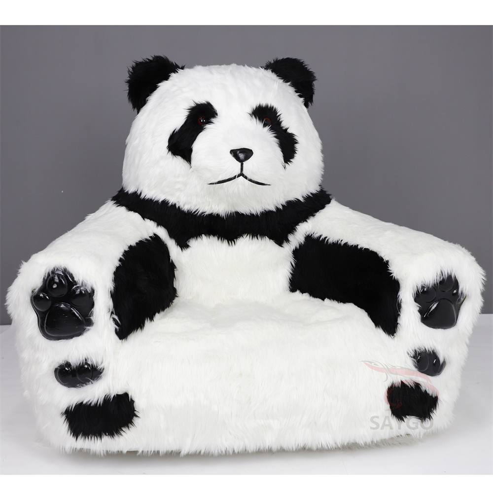 Long Plush Panda Sofa Bed With Animal Design for Living Cute Inflatable Plush Baby Animal Sofa Chair Panda Sofa