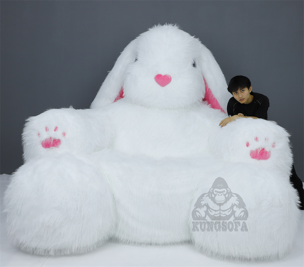 Decoration Custom Luxury Large Rabbit Couch Animal Chair Living Room Plush Bunny Inflatable Sofa Bed