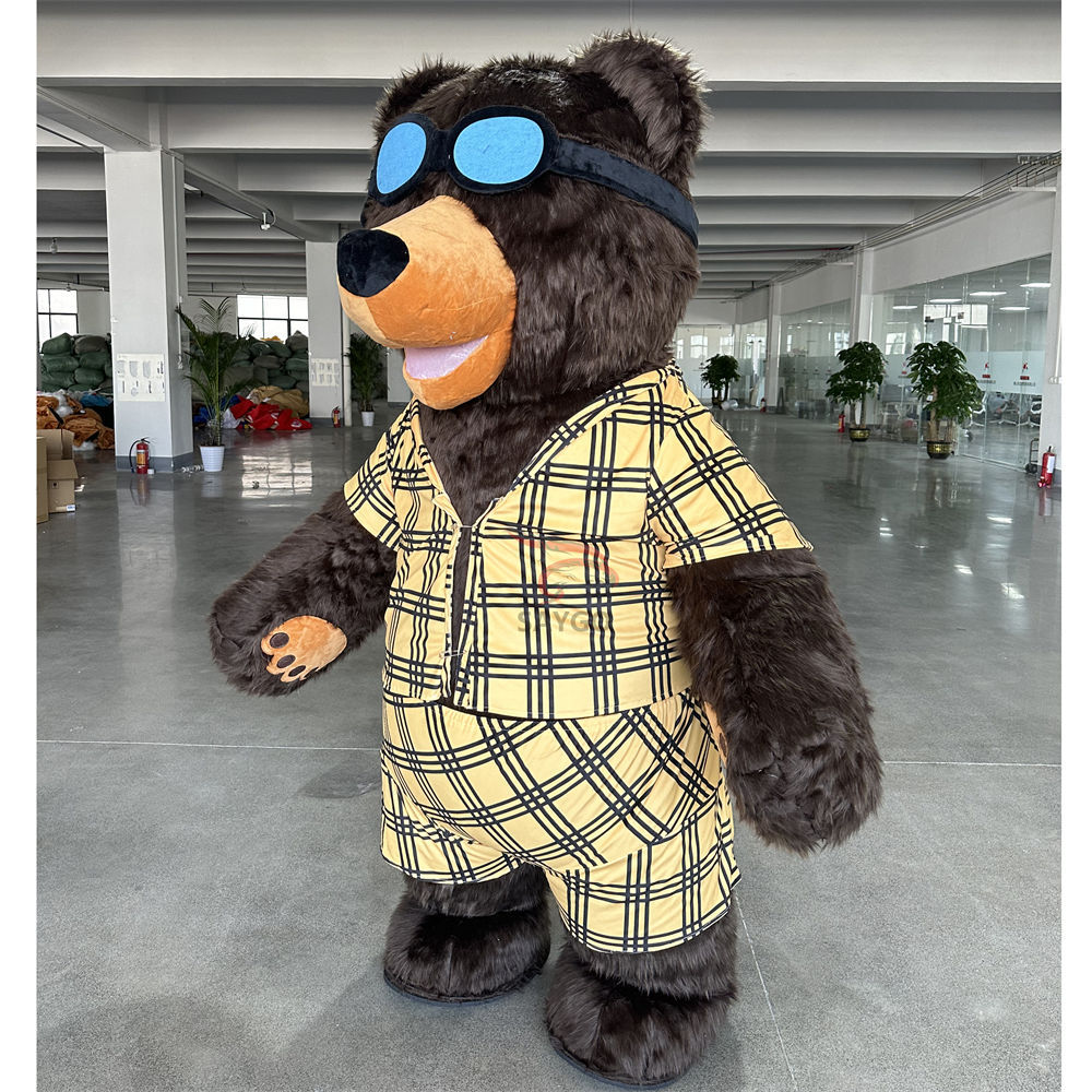 Funny Custom Animal Cosplay Party Adult Giant Inflatable Walking Funny Cool Sunglasses Bear Panda Promotional Mascot Costume