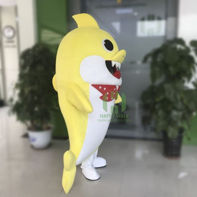 Yellow Baby Shark Mascot Costume Party Show Giant Plush Inflatable Adult Party Event Mascot Cartoon Fancy Dress Character Costume,Big Mascot,Yellow Baby Shark Mascot Costume Party Show Giant Plush Inflatable Adult Party Event Mascot Cartoon Fancy Dress Character Costume