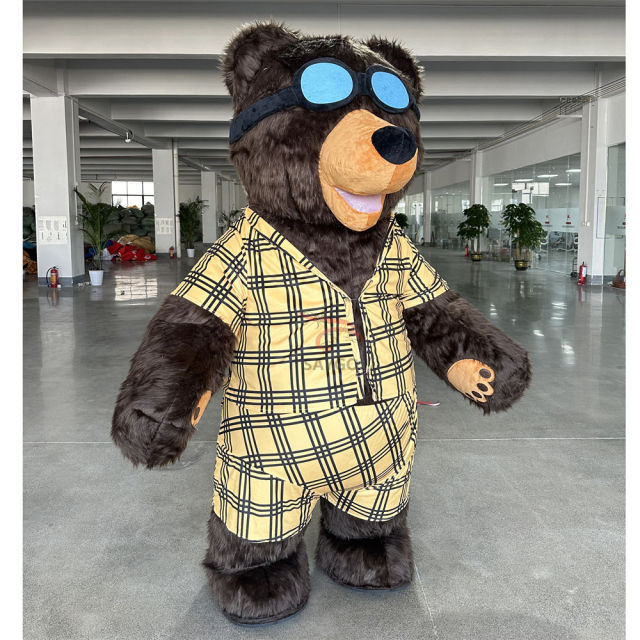 Funny Custom Animal Cosplay Party Adult Giant Inflatable Walking Funny Cool Sunglasses Bear Panda Promotional Mascot Costume