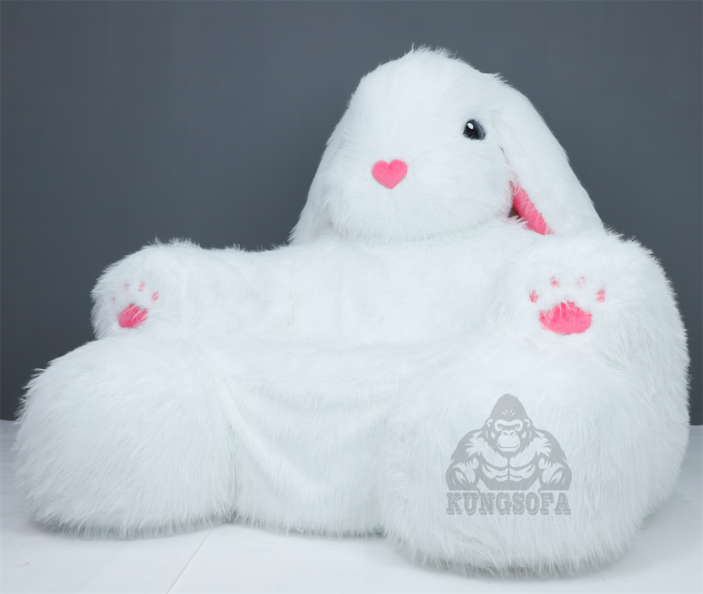 Giant Animal Long Ear Bunny Shaped Luxury Pet Sofa Bed Frame Customized Animal Pattern Breathable Polyester