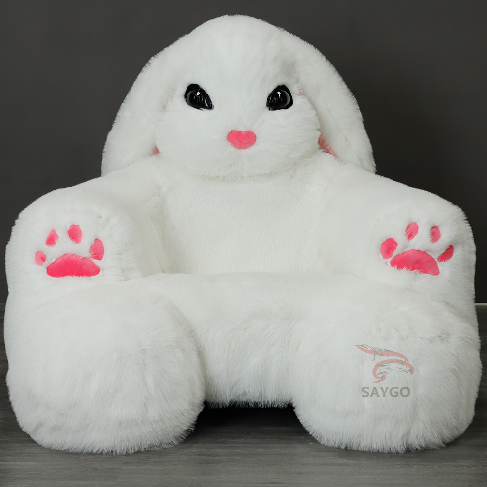 Giant Animal Long Ear Bunny Shaped Luxury Pet Sofa Bed Frame Customized Animal Pattern Breathable Polyester