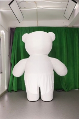 Giant White Inflatable Walking Bear Mascot Lovely Cute Realistic Plush Cartoon for New Year Holiday and Promotion Use