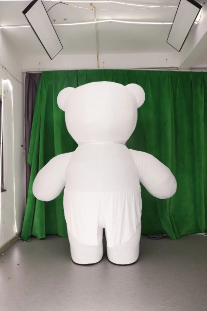 Giant White Inflatable Walking Bear Mascot Lovely Cute Realistic Plush Cartoon for New Year Holiday and Promotion Use