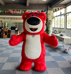 Silly Funny Giant Lotso' Bear Mascots Costume 2m 2.6m Inflatable Strawberry Lotso' Bear Furry Suits for Girls Enjoy Party