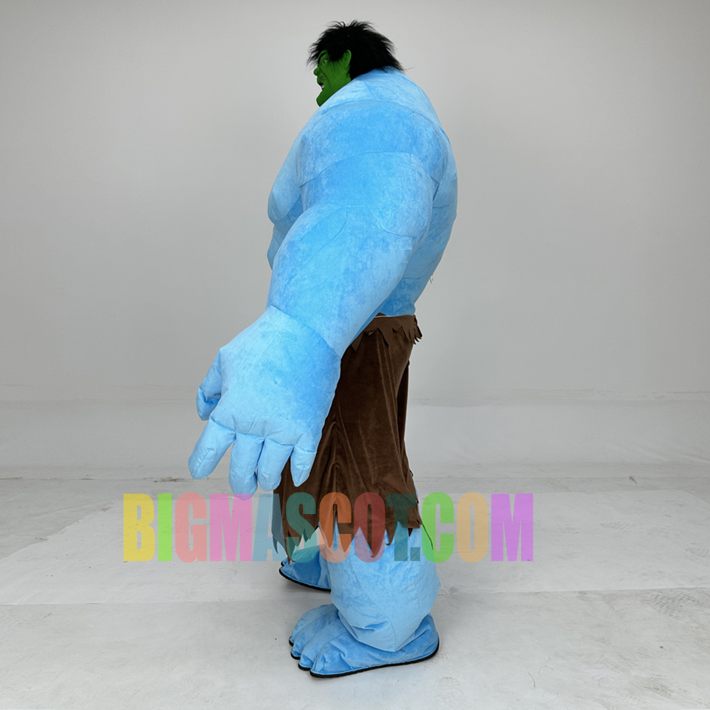 Halloween Adult Inflatable Blue Hulk Mascot Costume Hand-Drawn Cartoon Character for Cosplay and Advertising Activities