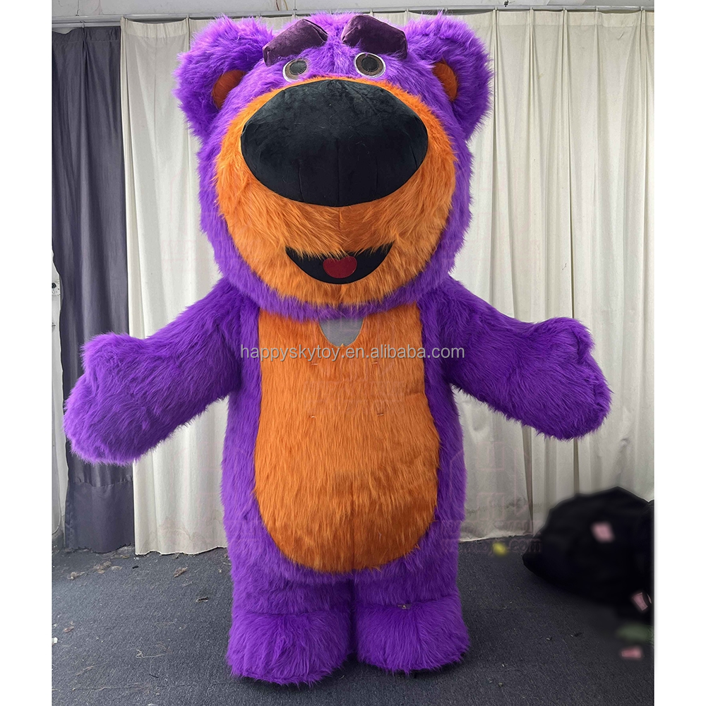 Unisex Custom Made Cute Teddy Bear Inflatable Mascot Costume New Design Strawberry Purple Price for Adults