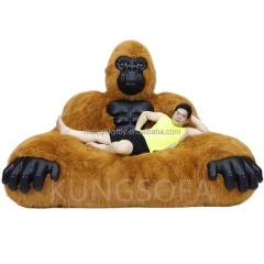 Self Inflating Inflatable Chair Sofa Plush King Kong Inflatable Living Room Furniture Giant Animal Bed Couch Gorilla Sofa