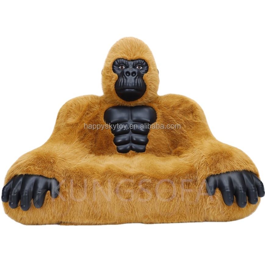 Self Inflating Inflatable Chair Sofa Plush King Kong Inflatable Living Room Furniture Giant Animal Bed Couch Gorilla Sofa