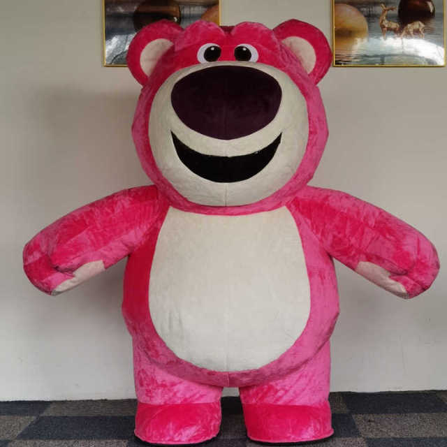 Unisex Custom Made Cute Teddy Bear Inflatable Mascot Costume New Design Strawberry Purple Price for Adults