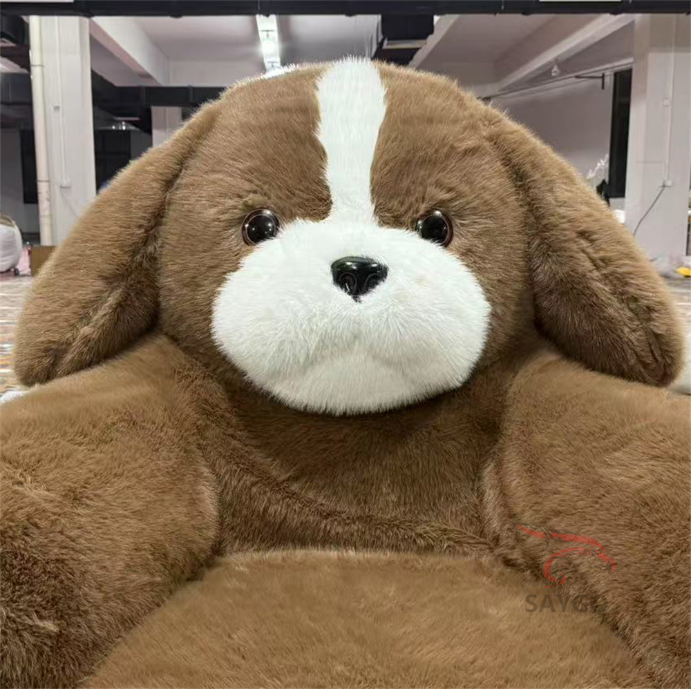 Cute Animal Dog New Design Double Flocked Airbed air Mattress Inflatable Sofa Bed for Living Room Furniture