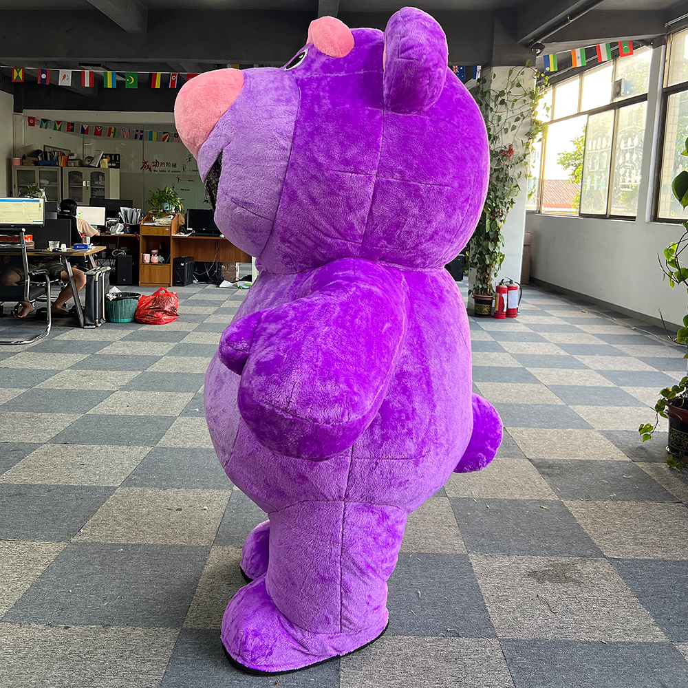 New Inflatable Mascot Strawberry Bear Suit Adult Blow up High Quality 2m/2.6m Bear Cosplay Dress Mascot Costume