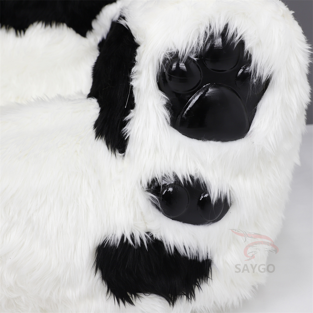 Furry Lazy Sofa Animal Couch Inflatable Plush Baby Kids Chair Panda Recliner Sofa Inflatable Long Plush Panda Sofa Beach Chair