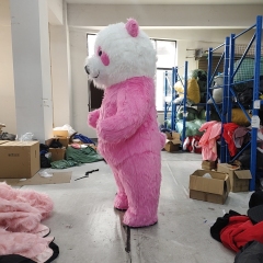 Wholesale Actory Directly Custom Cosplay Full-Size Furry Adults Giant Inflatable pink Panda Mascot Costume for Men and Wowen