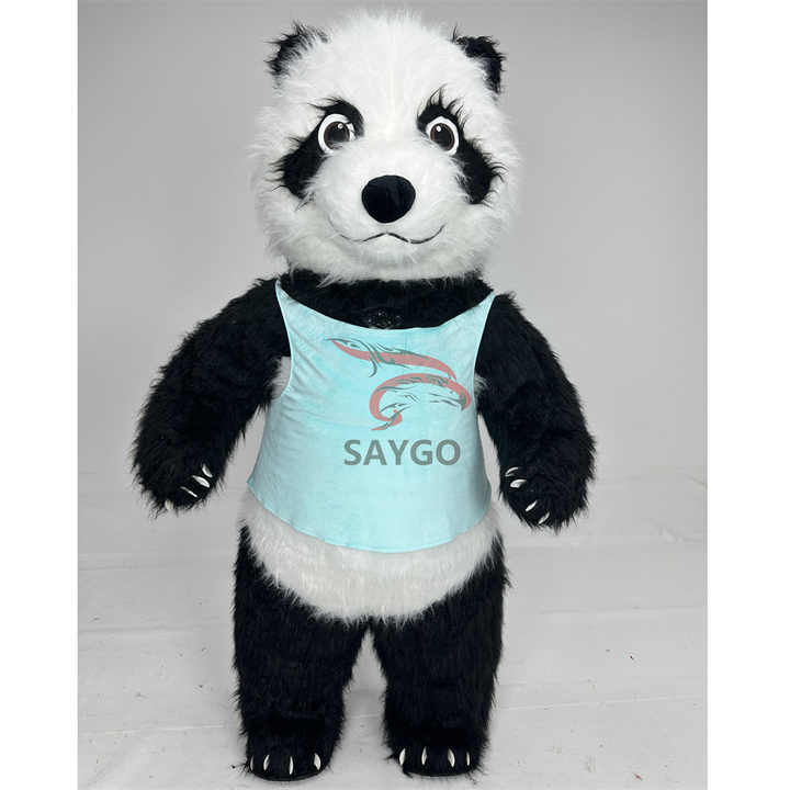 Cute Fancy Stuffed Plush Panda Bear Costume Wholesale Odm Oem Size 2m 2.6m 3m Inflatable Panda Bear Mikolaj Mascots Costumes