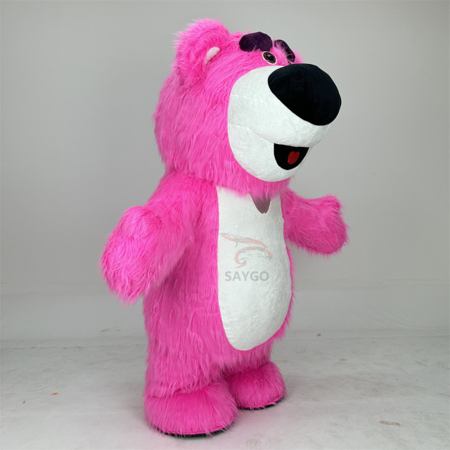 3m Strawberry Losto Toy Story Disney Cartoon Character Walking Rose Pink Inflatable Bear Mascot Costume Advertising,Big Mascot,Strawberry Best Selling Cartoon Character Walking Rose Pink Inflatable Bear Mascot Costume Advertising