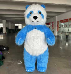Unisex Wholesale Inflatable Mascot Full-Size Furry Blue Baby Panda Bear Costume Men Adults Cosplay Factory Directly Sale