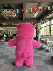 Best Selling Cartoon Character Walking Rose Pink Inflatable Strawberry Bear Mascot Costume Advertising
